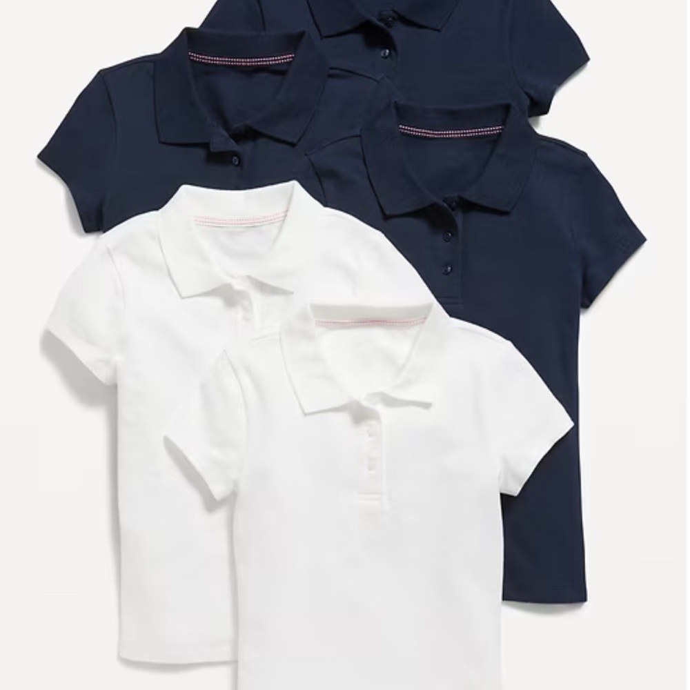 Old Navy Kids Polo Shirts in Navy and white . Pack of 5. Get it before end🎁